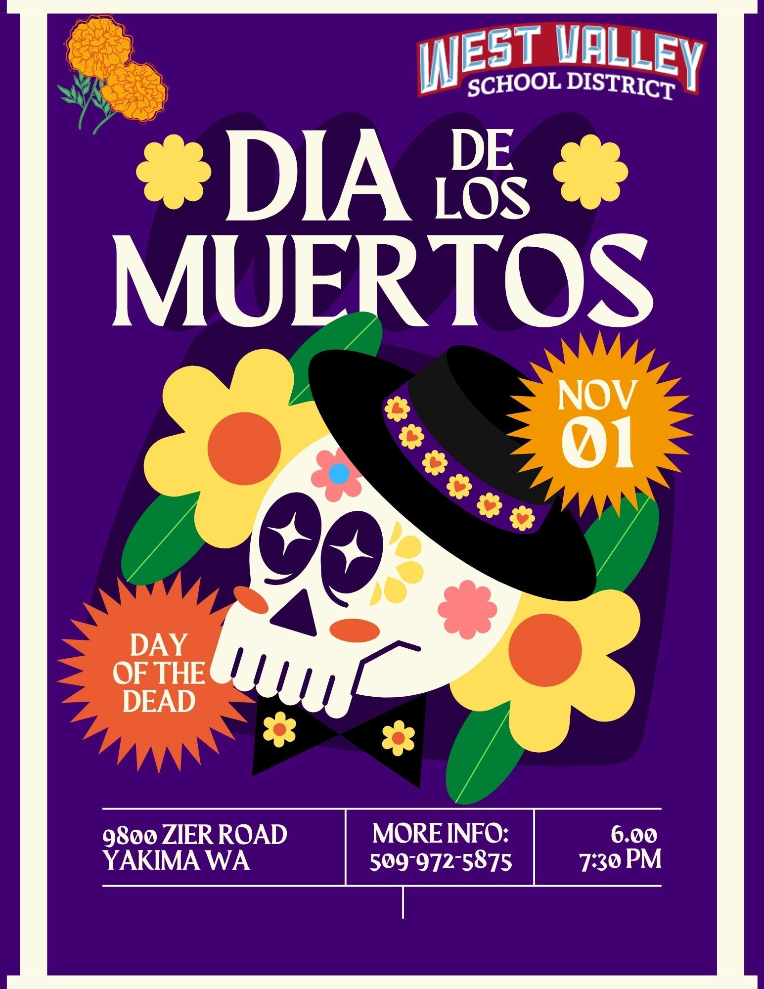 Dia de los Muertos Day of the Dead Event Flyer